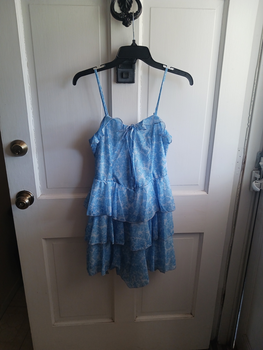 Wild Fable Blue Floral Tiered Mini Dress Size XS